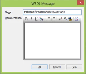 Definicja komunikatu WSDL w Enterprise Architect 